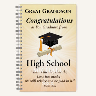 Religious High School Graduation Name Starburst Notebook