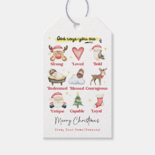 Religious Holiday God Says You Are Christmas Gift Tags