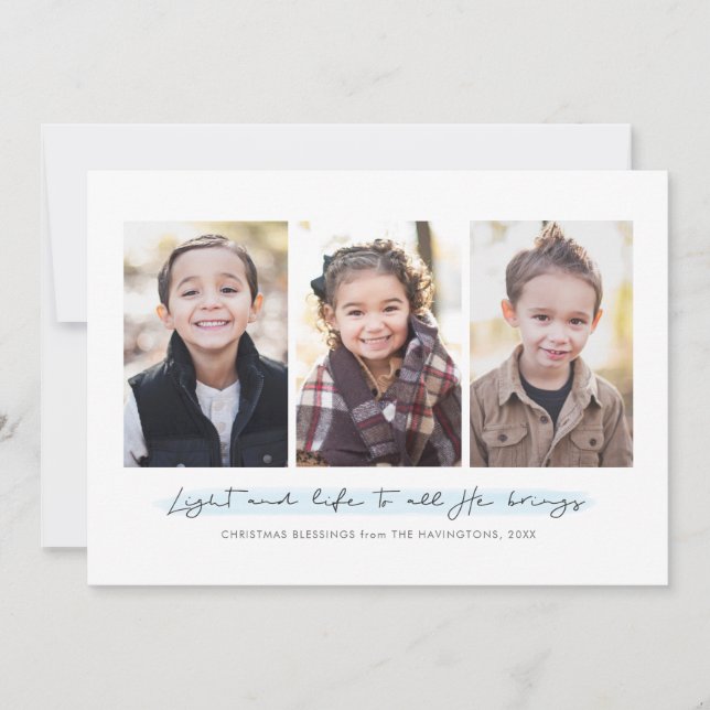 Religious holiday three photo card (Front)