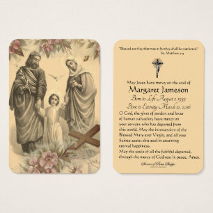 Religious Holy Family Jesus Mary Funeral Prayer