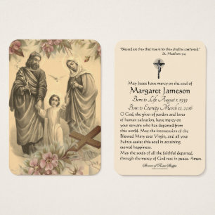 Religious Holy Family Jesus Mary Funeral Prayer