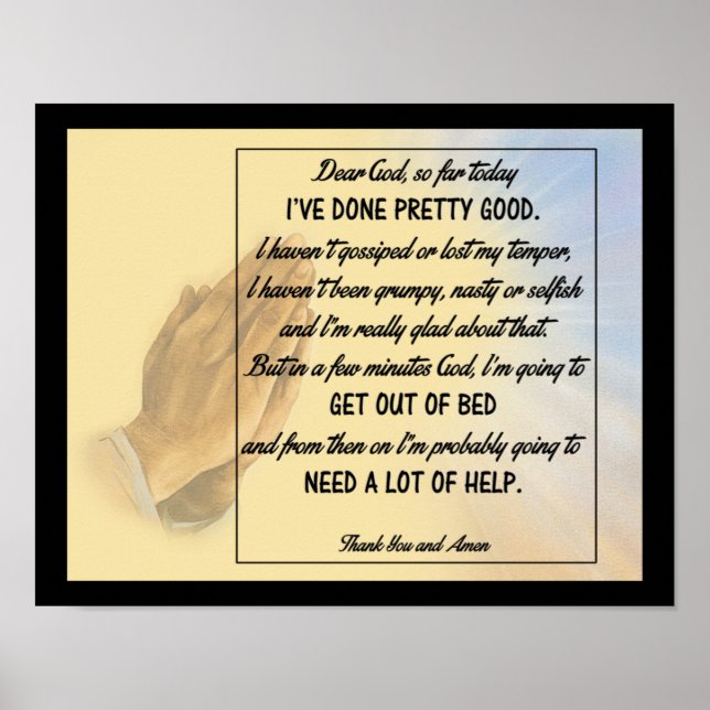 Religious Humor - Funny Prayer Poster (Front)