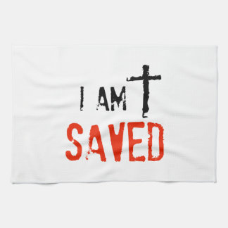 Religious I Am Saved Kitchen Towel