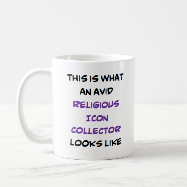 religious icon collector, avid coffee mug (Left)