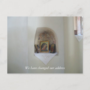 Religious Icons We have changed our address Announcement Postcard