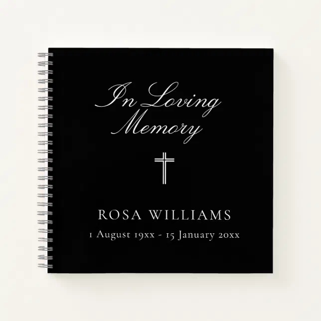 Religious In Loving Memory Funeral Guest Book | Zazzle