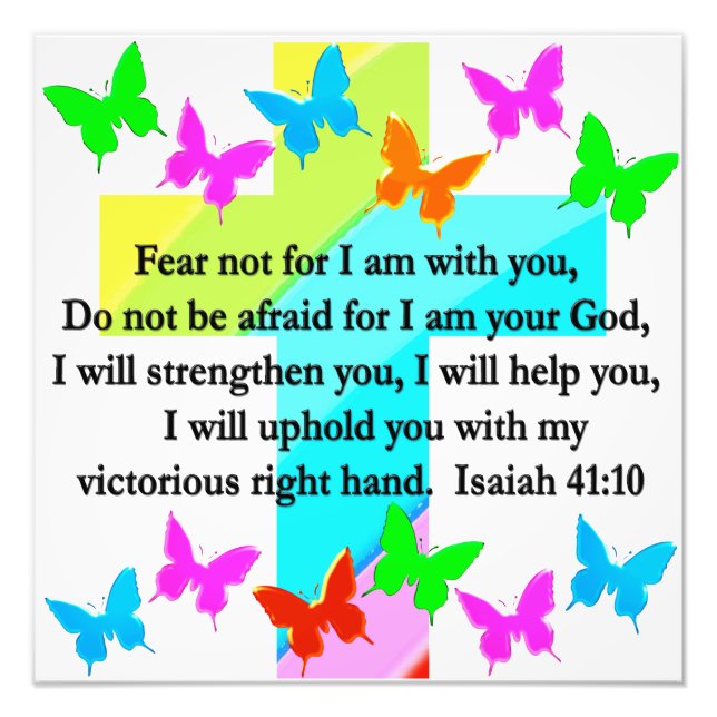RELIGIOUS ISAIAH 41:10 SCRIPTURE VERSE PHOTO PRINT (Front)