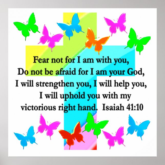 RELIGIOUS ISAIAH 41:10 SCRIPTURE VERSE POSTER (Front)