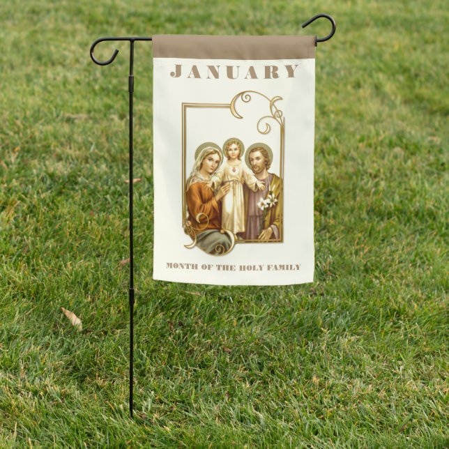 Religious January Jesus Mary Joseph Holy Family Garden Flag (In SItu)
