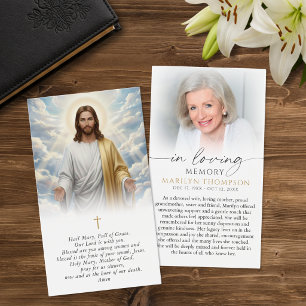 Religious Jesus Hail Mary Prayer Card