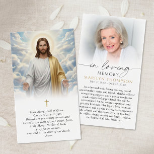 Religious Jesus Hail Mary Prayer Card