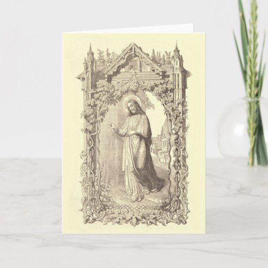 Religious Jesus Knocking At The Door Card