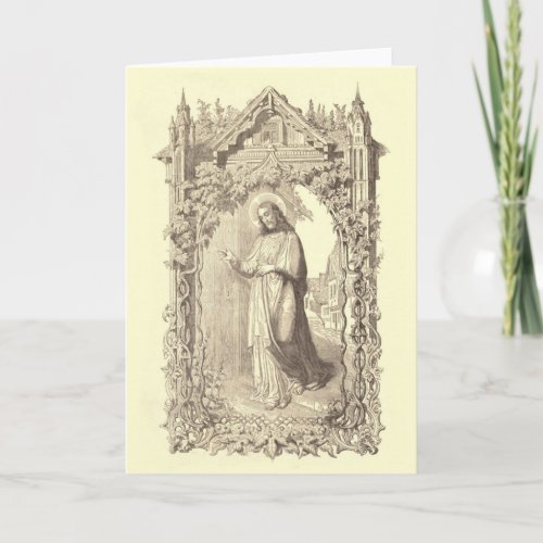 Religious Jesus Knocking at the Door Card