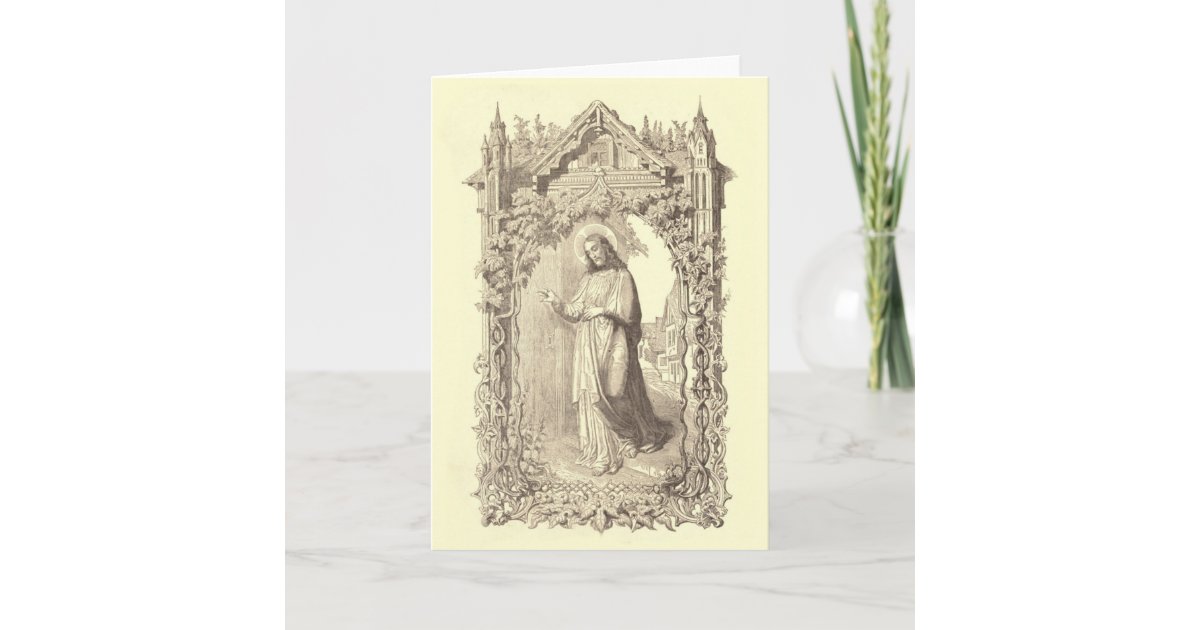 Religious Jesus Knocking at the Door Card | Zazzle