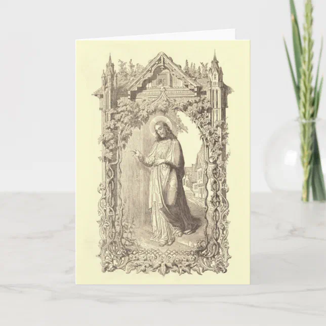 Religious Jesus Knocking at the Door Card | Zazzle