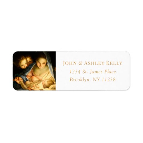 Religious Jesus Mary  Angels Christmas Label