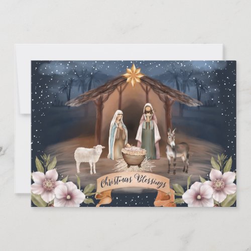 Religious Jesus Nativity Scene Christmas Cards