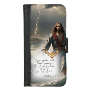 Religious Jesus on Water Gold Dove New Testament iPhone 8/7 Wallet Case
