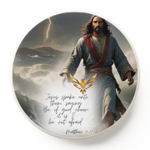 Religious Jesus on Water Gold Dove New Testament