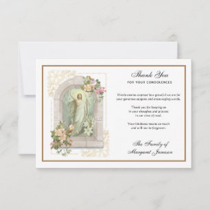Religious Jesus Resurrection Funeral Condolence  Thank You Card