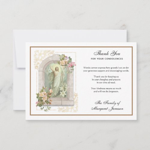 Religious Jesus Resurrection Funeral Condolence  Thank You Card