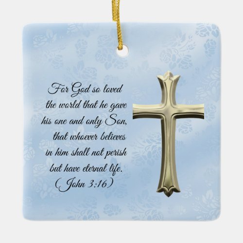 Religious John 316 Bible Verse Ornament