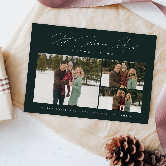 Religious Let Heaven and Nature Sing Photo Holiday Card (Creator Uploaded)