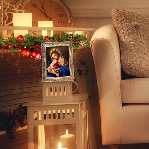 Religious Madonna and Child Traditional Christmas Poster