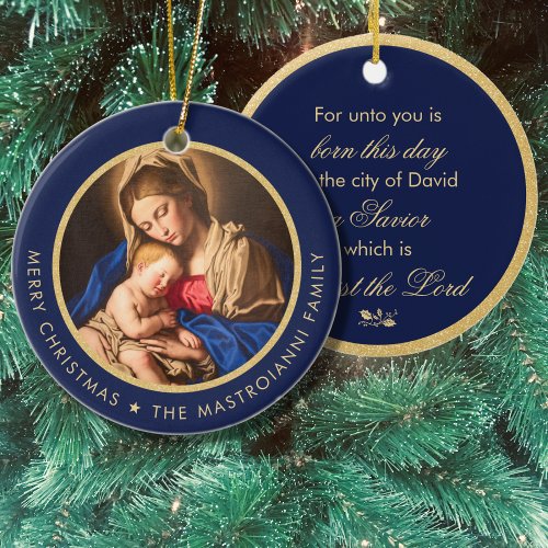 Religious Madonna  Child Christmas Gift Ceramic Ornament