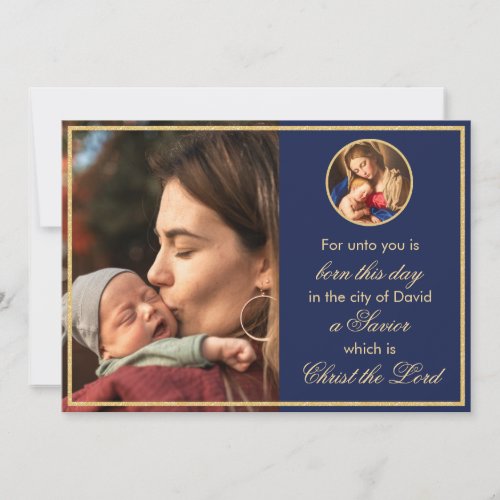 Religious Madonna  Child Photo Catholic Christmas Holiday Card