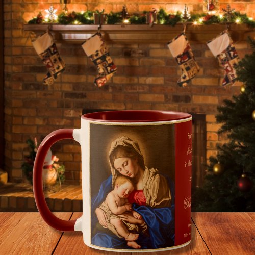 Religious Madonna  Child Priest Christmas Gift Mug