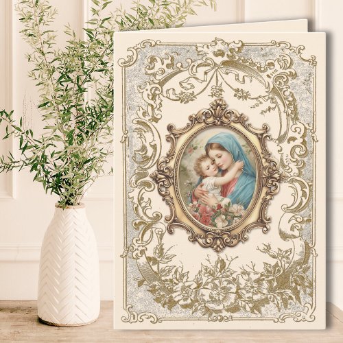 Religious Mary Baby Jesus Vintage Catholic Card