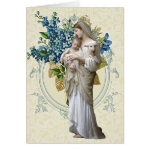 Religious Mary Jesus Good Shepherd Catholic Cards