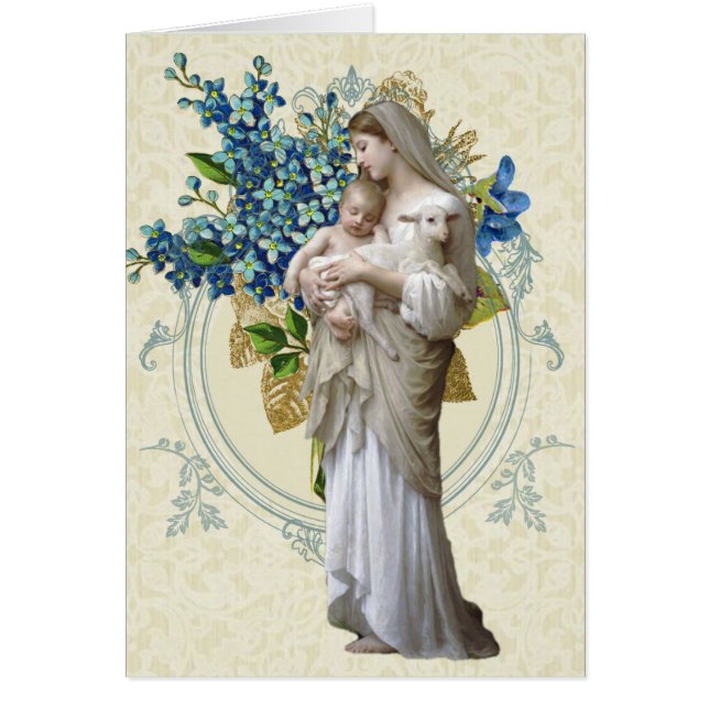 Religious Mary Jesus Good Shepherd Catholic Cards (Front)