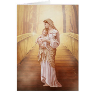 Religious Mary Jesus Good Shepherd Catholic Cards