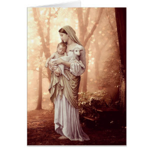 Religious Mary Jesus Good Shepherd Catholic Cards