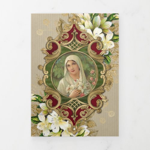 Religious Mass Offering Virgin Mary Tri_Fold Card
