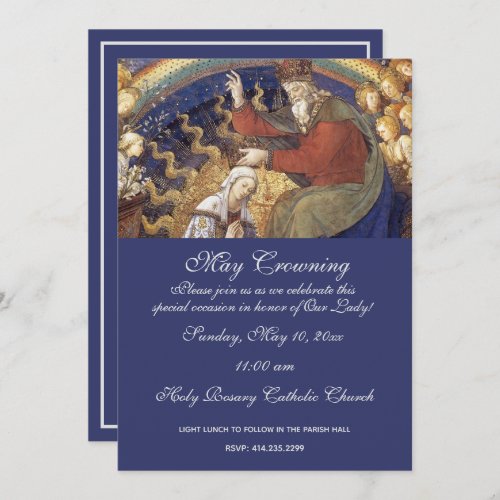 Religious May Crowning Mary Mothers Day  Invitation