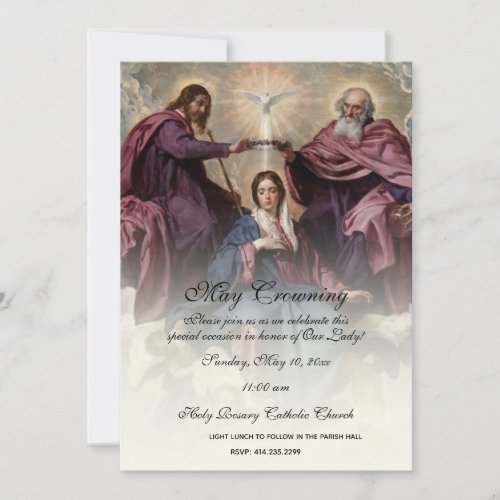 Religious May Crowning Mary Mothers Day  Invitation