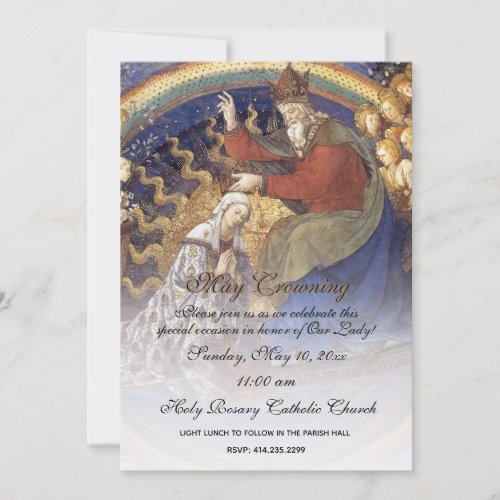 Religious May Crowning Mary Mothers Day  Invitation