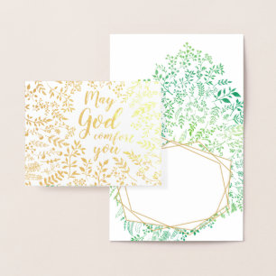 Religious May God Comfort you Sympathy Foil Card