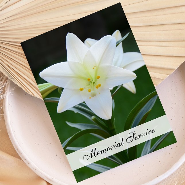 Religious Memorial Service Floral Invitation (Creator Uploaded)