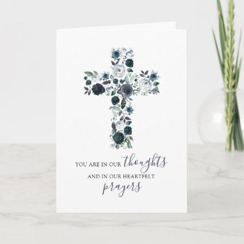 Religious Men Sympathy  Thoughts  Prayers Card