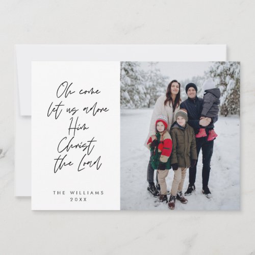Religious Merry Christmas Christian Family Photo Holiday Card