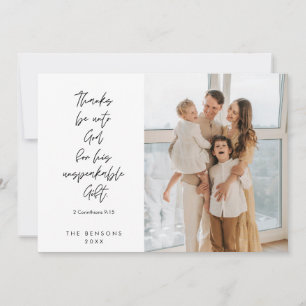 Religious, Merry Christmas, Christian Family Photo Holiday Card