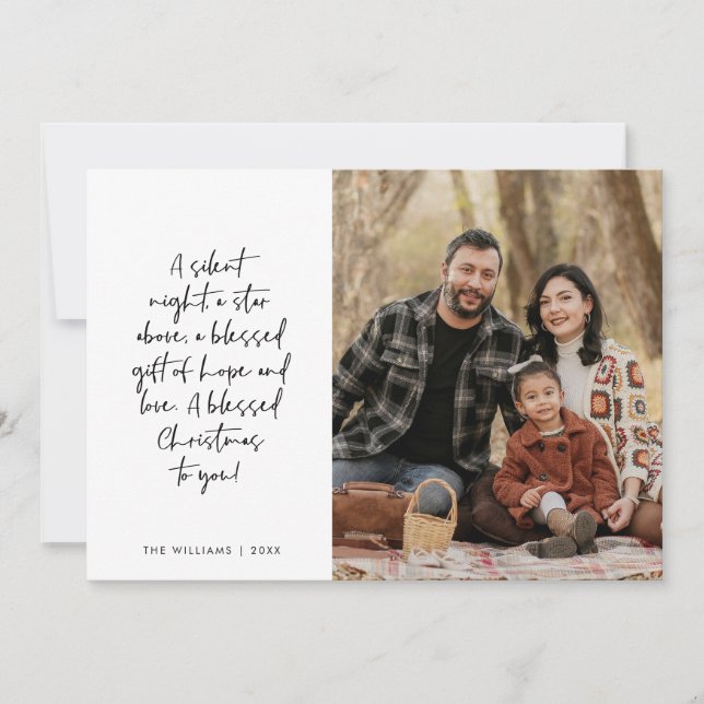 Religious, Merry Christmas, Christian Family Photo Holiday Card (Front)