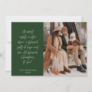 Religious, Merry Christmas, Christian Family Photo Holiday Card
