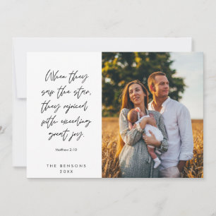 Religious, Merry Christmas, Christian Family Photo Holiday Card