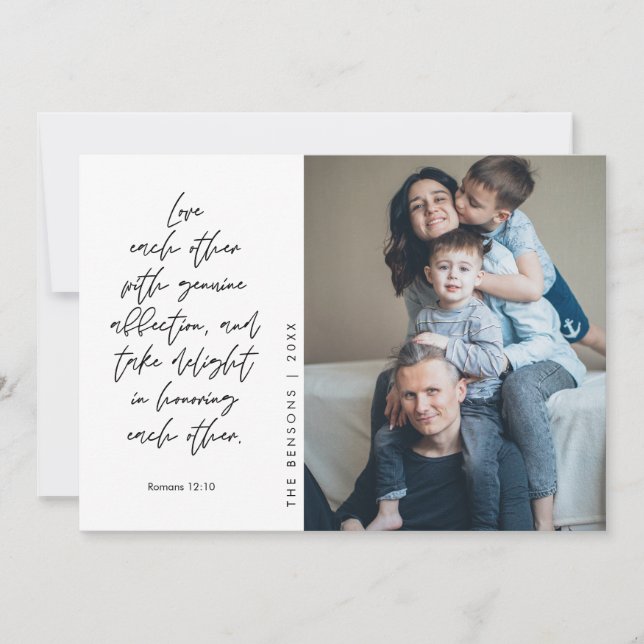 Religious, Merry Christmas, Christian Family Photo Holiday Card (Front)