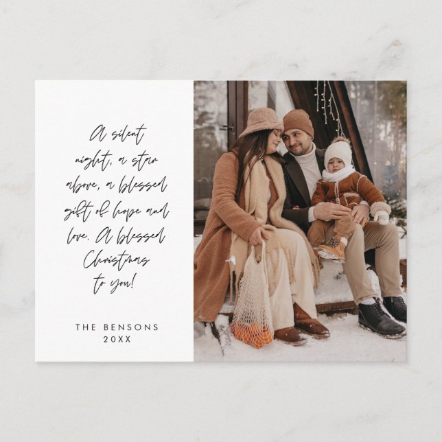 Religious, Merry Christmas, Christian Family Photo Postcard (Front)